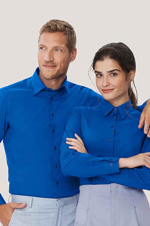 Berufsbekleidung Medizin langärmelige Bluse & Hemd in royalblau HAK121/123