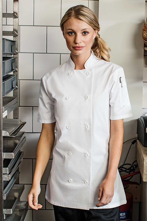 Standard Kochjacke weiß Kochkleidung Arbeitskleidung kurzarm Gastronomie Küche 