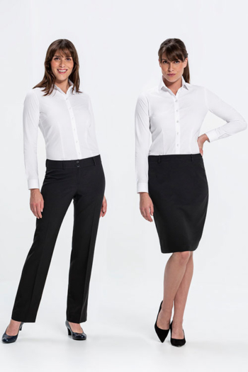 Berufsbekleidung Rezeption Simple Kollektion Rock und Hose mit weißen Blusen