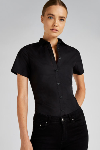 Corporate Fashion Kustom Kit kurze schwarze Bluse