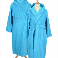 ARTG Bathrobe With Hood AR026 Aqua Blue ARTG Bathrobe With Hood AR026 Aqua Blue
