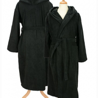 ARTG Bathrobe With Hood AR026 Black ARTG Bathrobe With Hood AR026 Black