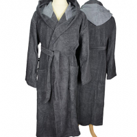 ARTG Bathrobe With Hood AR026 Graphite Anthracite Grey ARTG Bathrobe With Hood AR026 Graphite Anthracite Grey